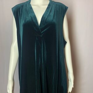 Calvin Klein velvet sleeveless blouse green 3xl